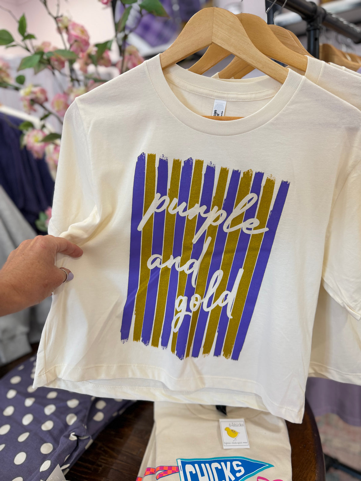 Purple and Gold Strip Tee
