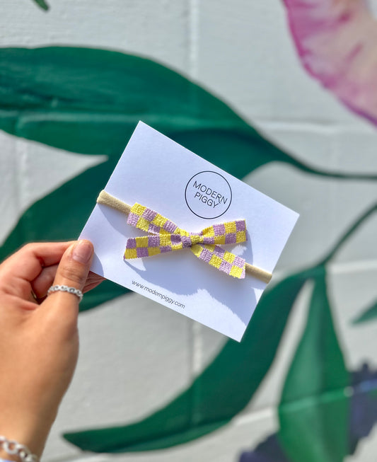 Purple and Gold Checkered Headband