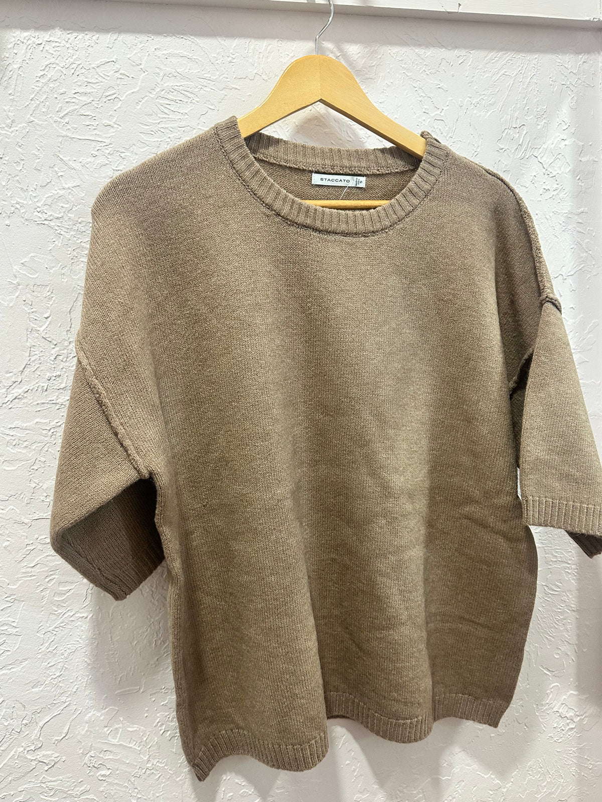 Mocha Raw Edge Sweater