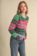 MUTLI-COLOR STRIPED SWEATER CARDIGAN MSW11313