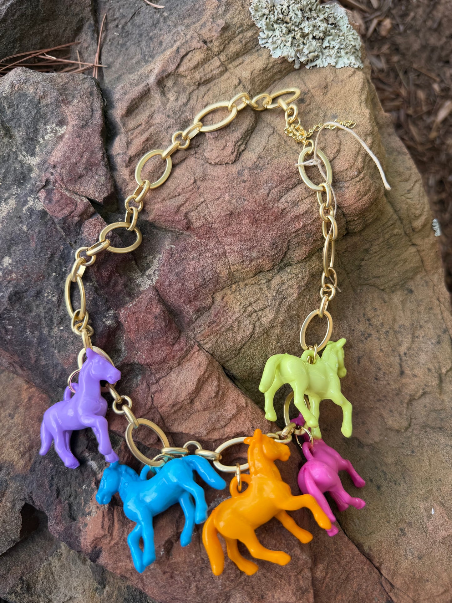 Colorful Horse Charm Necklace