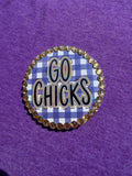 2.25" Plaid Go Chicks w/Gold Trim