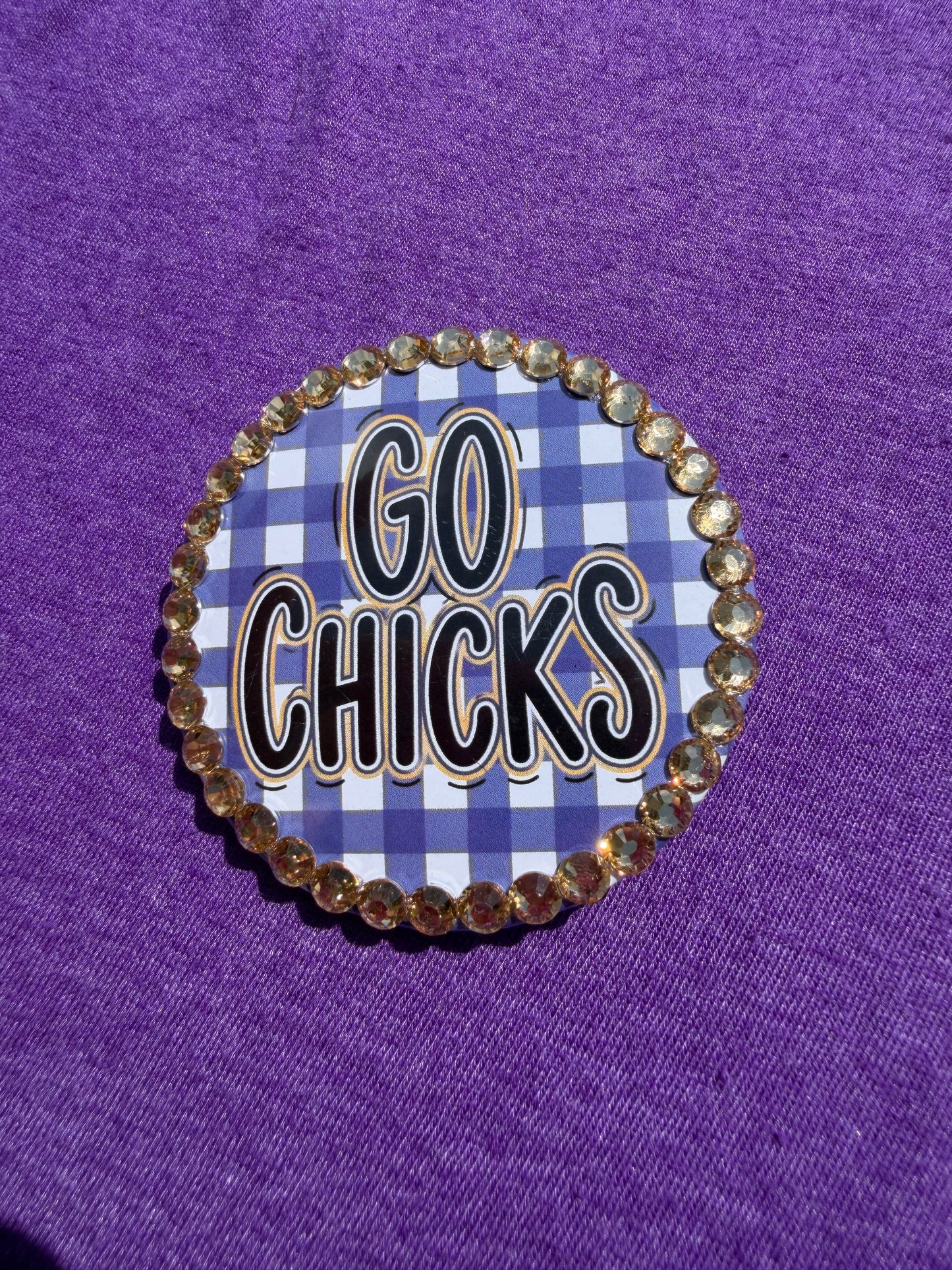 2.25" Plaid Go Chicks w/Gold Trim