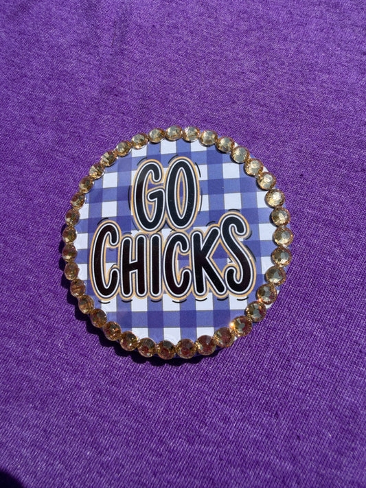 2.25" Plaid Go Chicks w/Gold Trim
