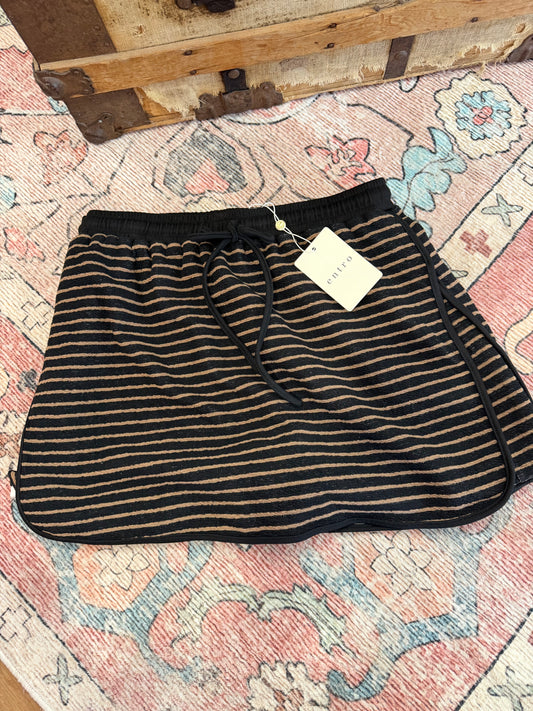 Black Striped Skort