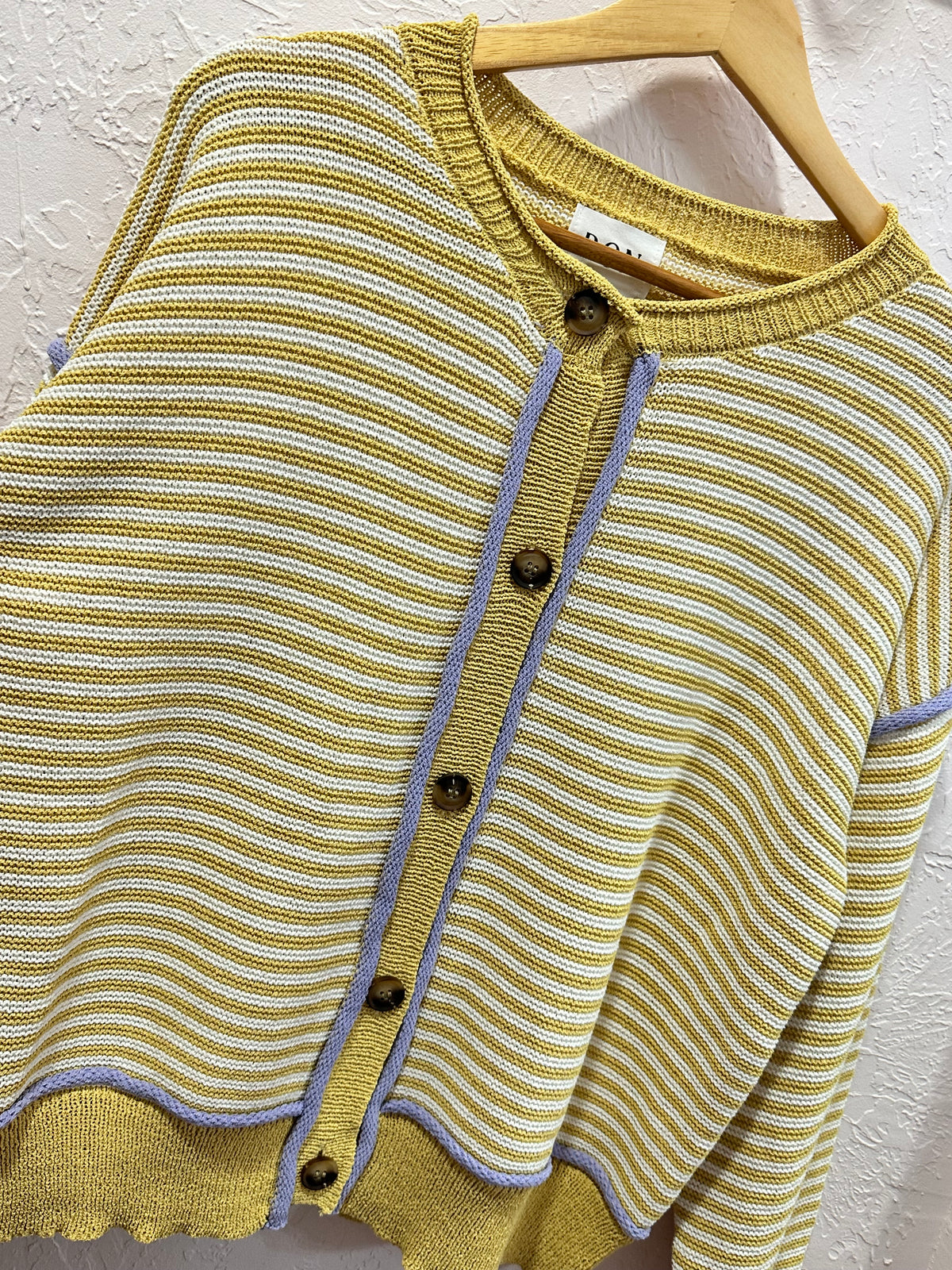 Stripe Button Down Mustard & Ivory