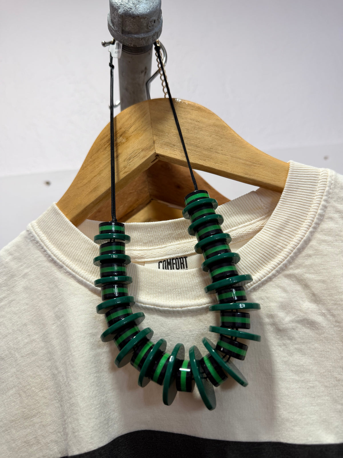 Green & Black Disk Necklace