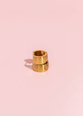 Chunky Brushed Gold Huggies