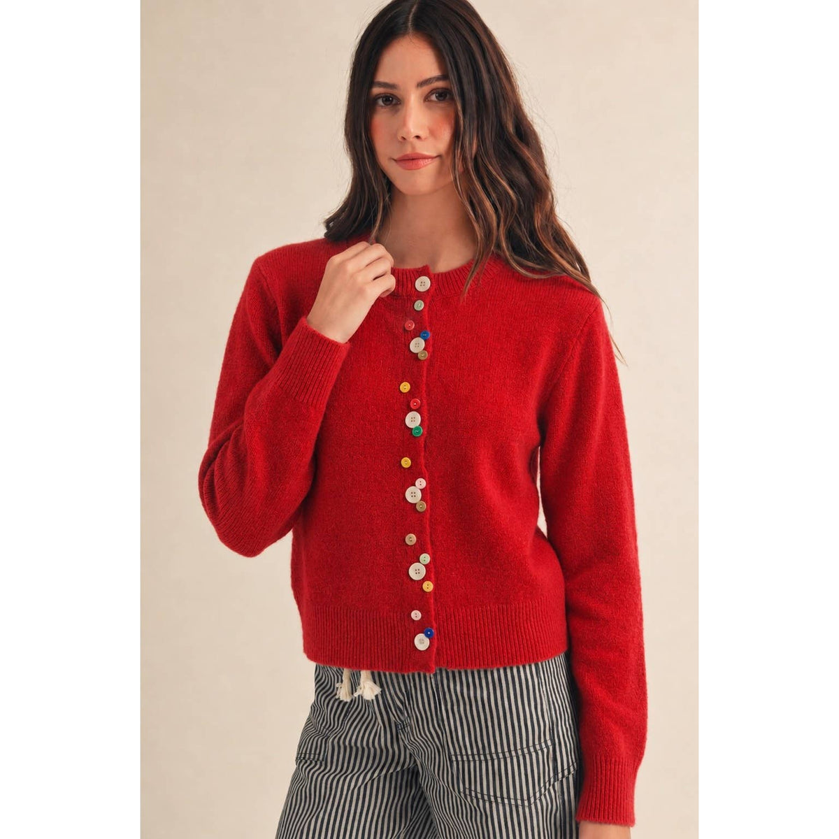 Whimsical Atelier Confetti Button Front Cardigan