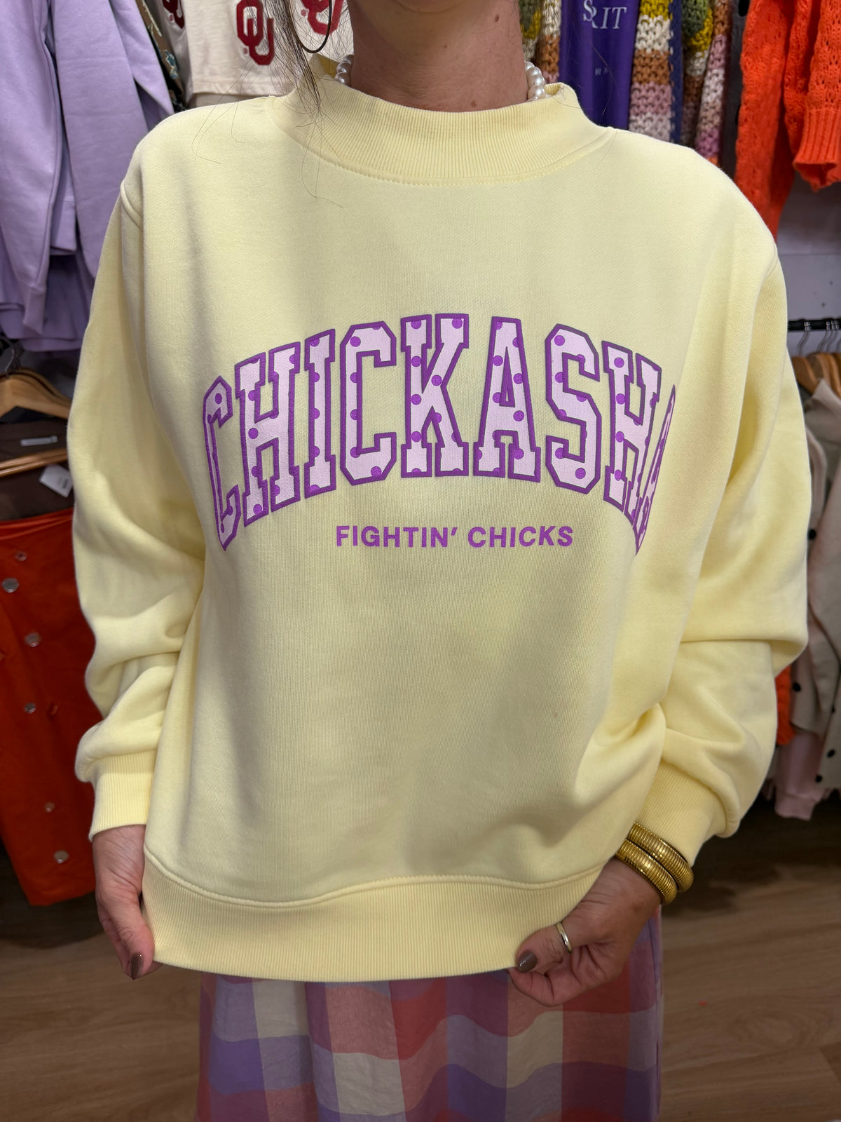 Butter Yellow Chickasha Mockneck Sweatshirt