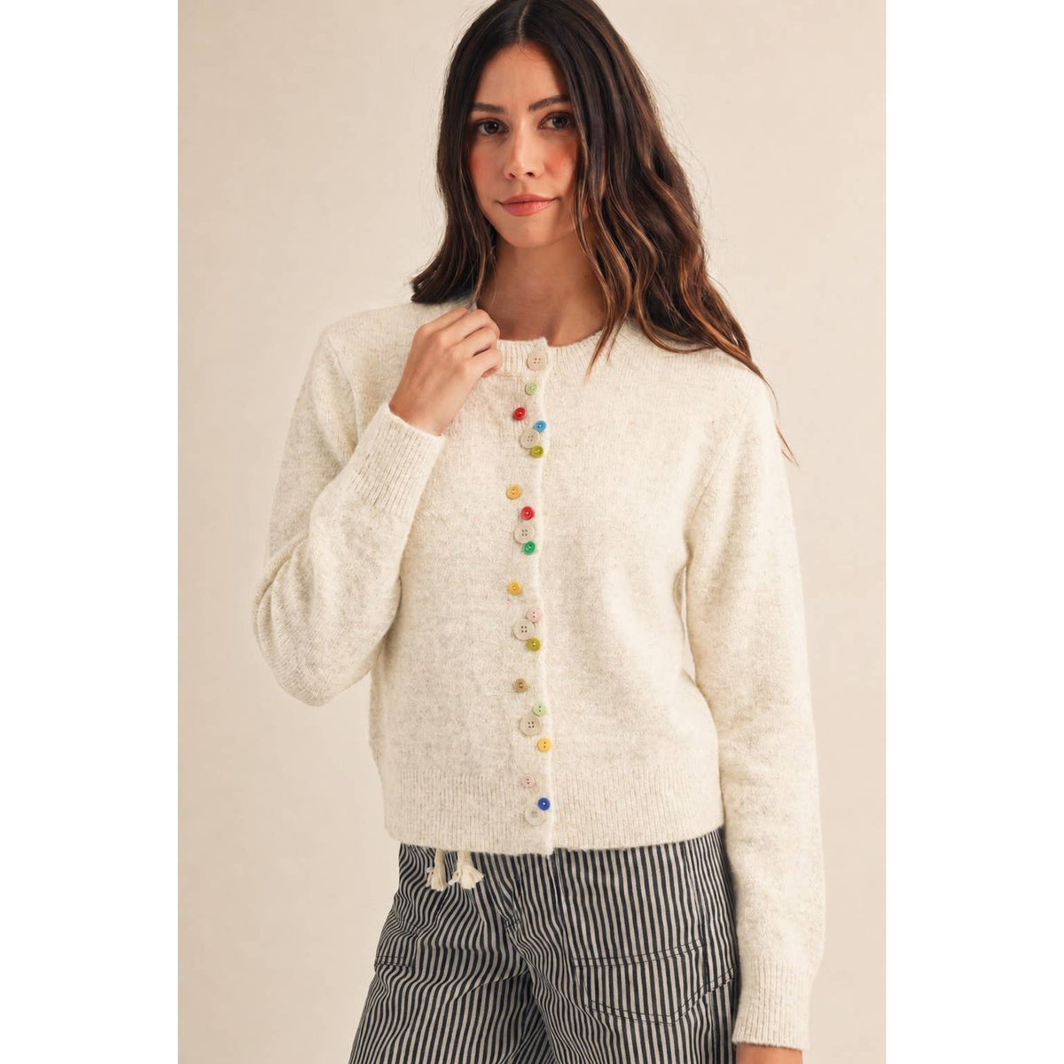 Whimsical Atelier Confetti Button Front Cardigan