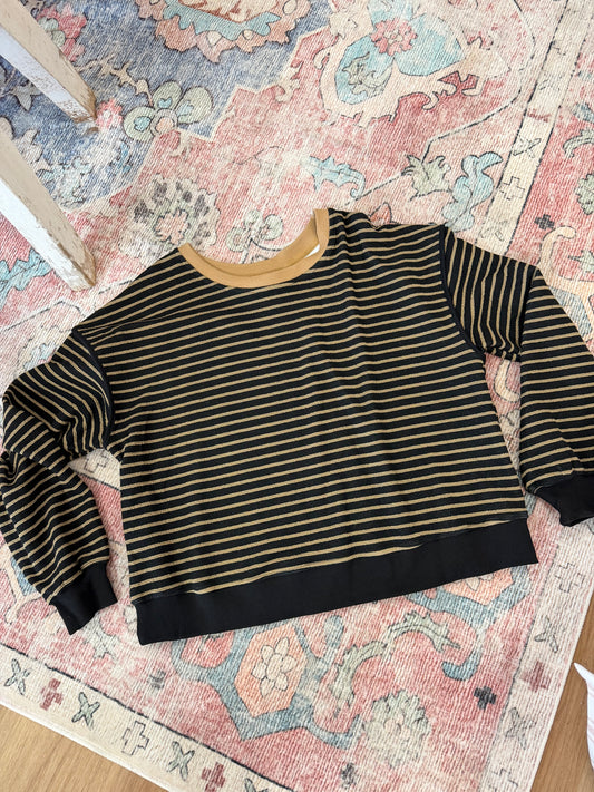 Black Striped Long sleeve Top