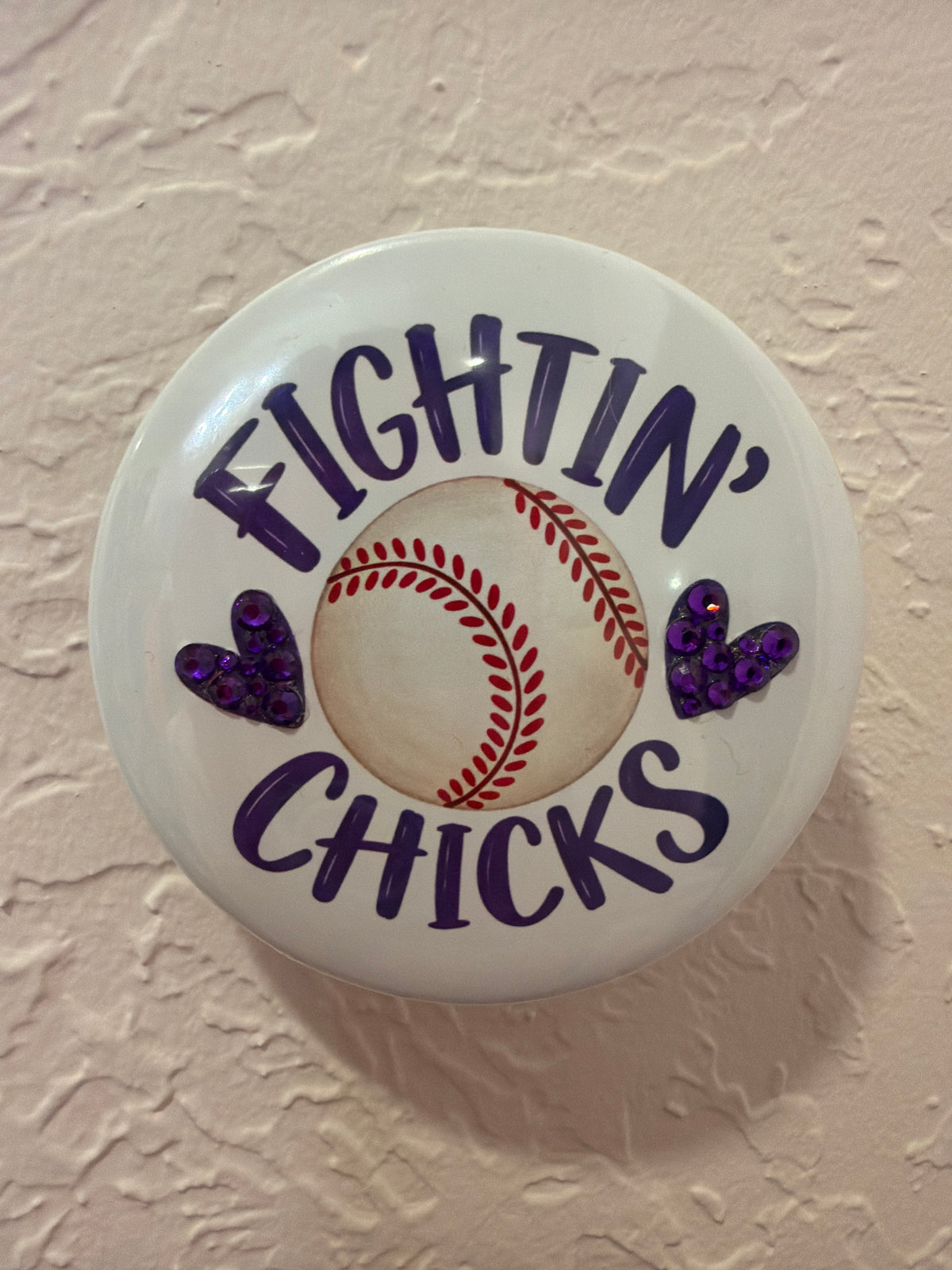Fightin' Chick Baseball Button