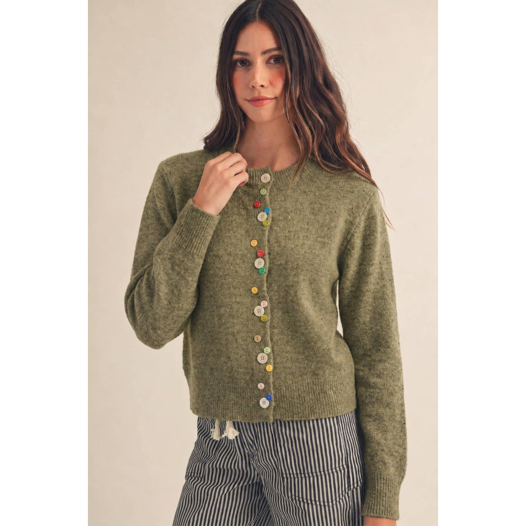 Whimsical Atelier Confetti Button Front Cardigan