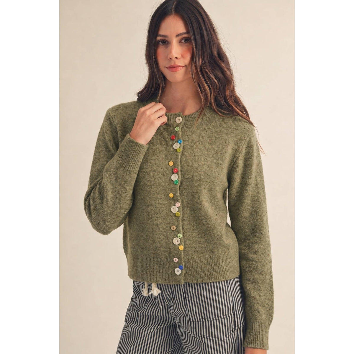 Whimsical Atelier Confetti Button Front Cardigan