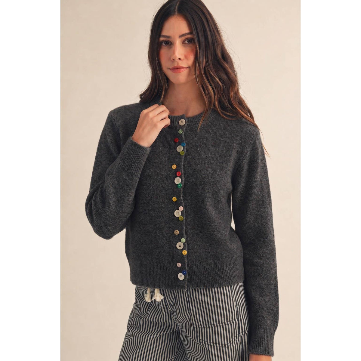 Whimsical Atelier Confetti Button Front Cardigan