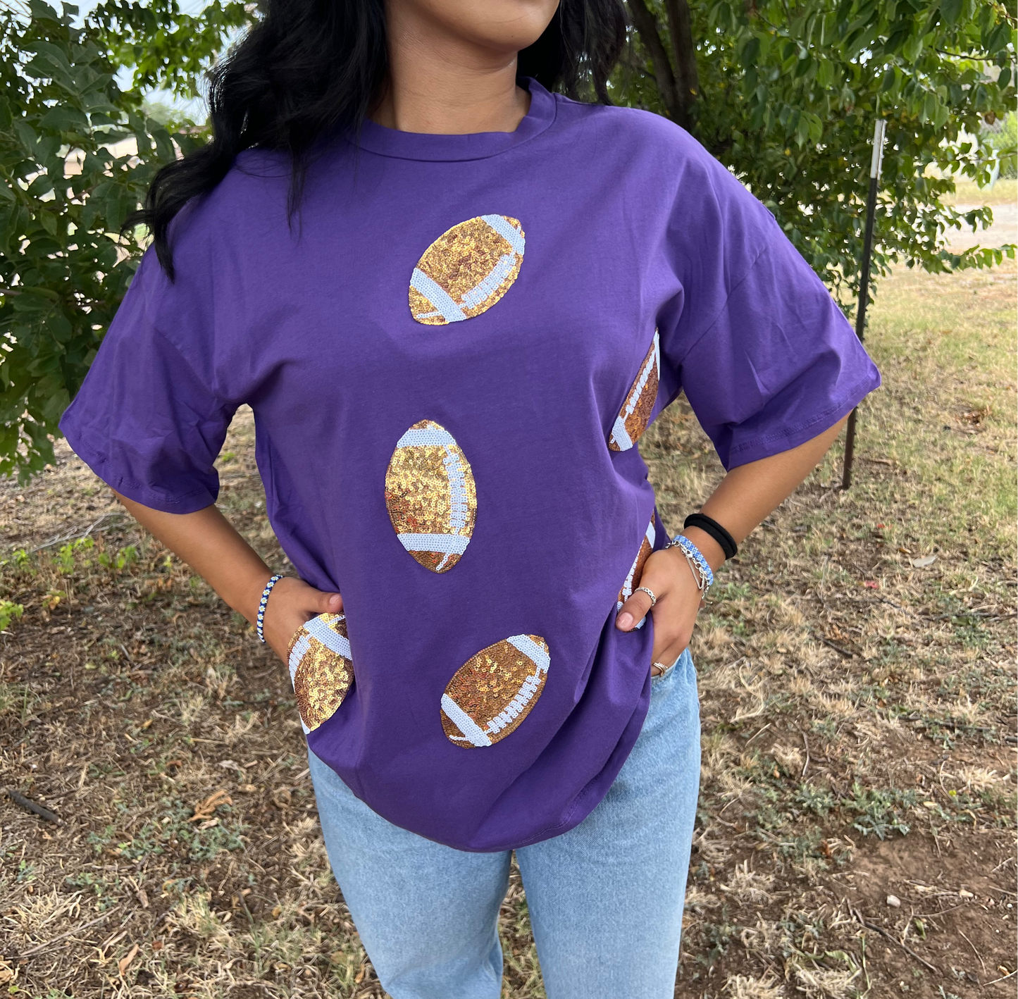 Purple Football Tshirt