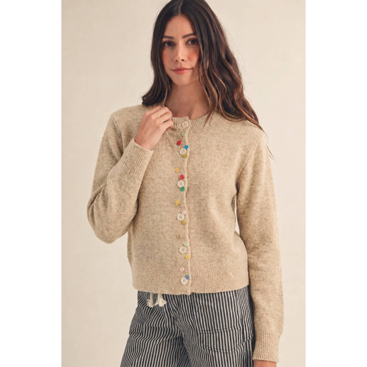 Whimsical Atelier Confetti Button Front Cardigan