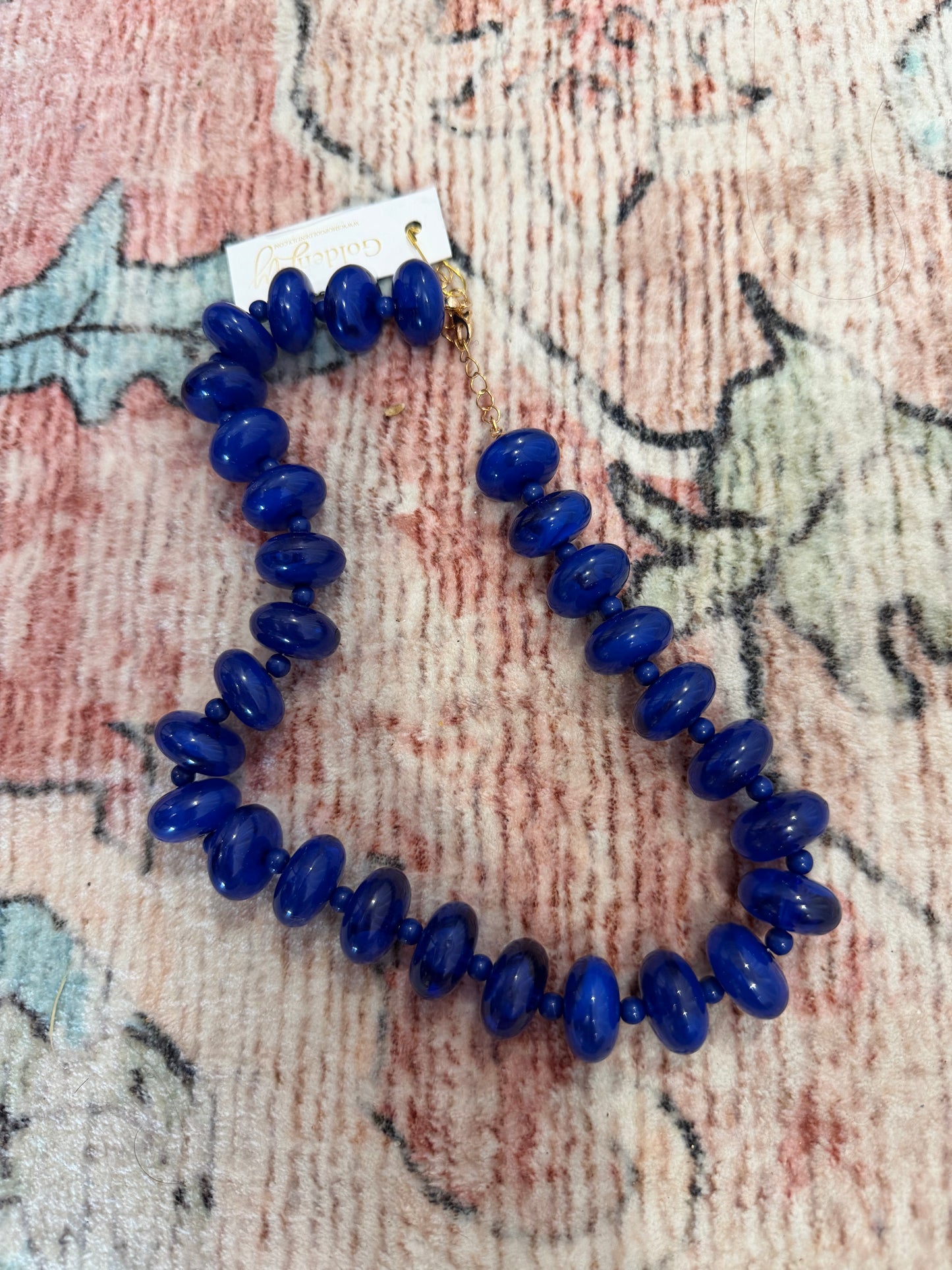 Navy Beaded Necklace