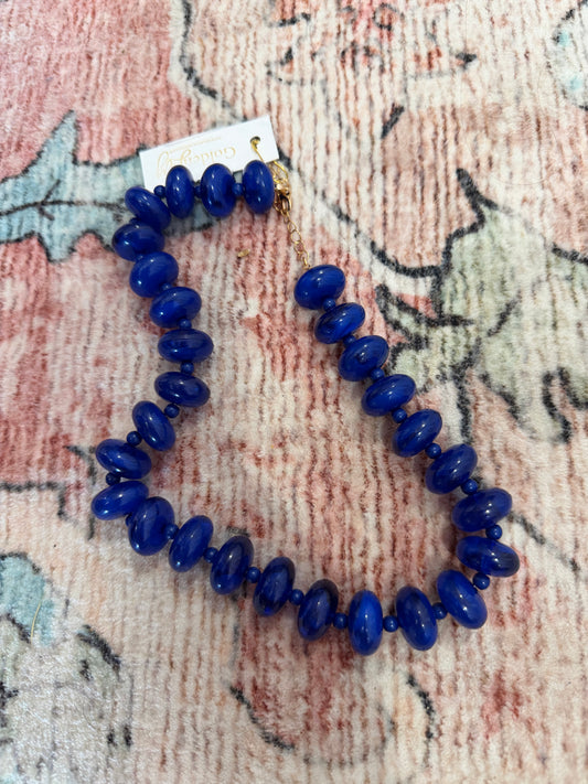 Navy Beaded Necklace