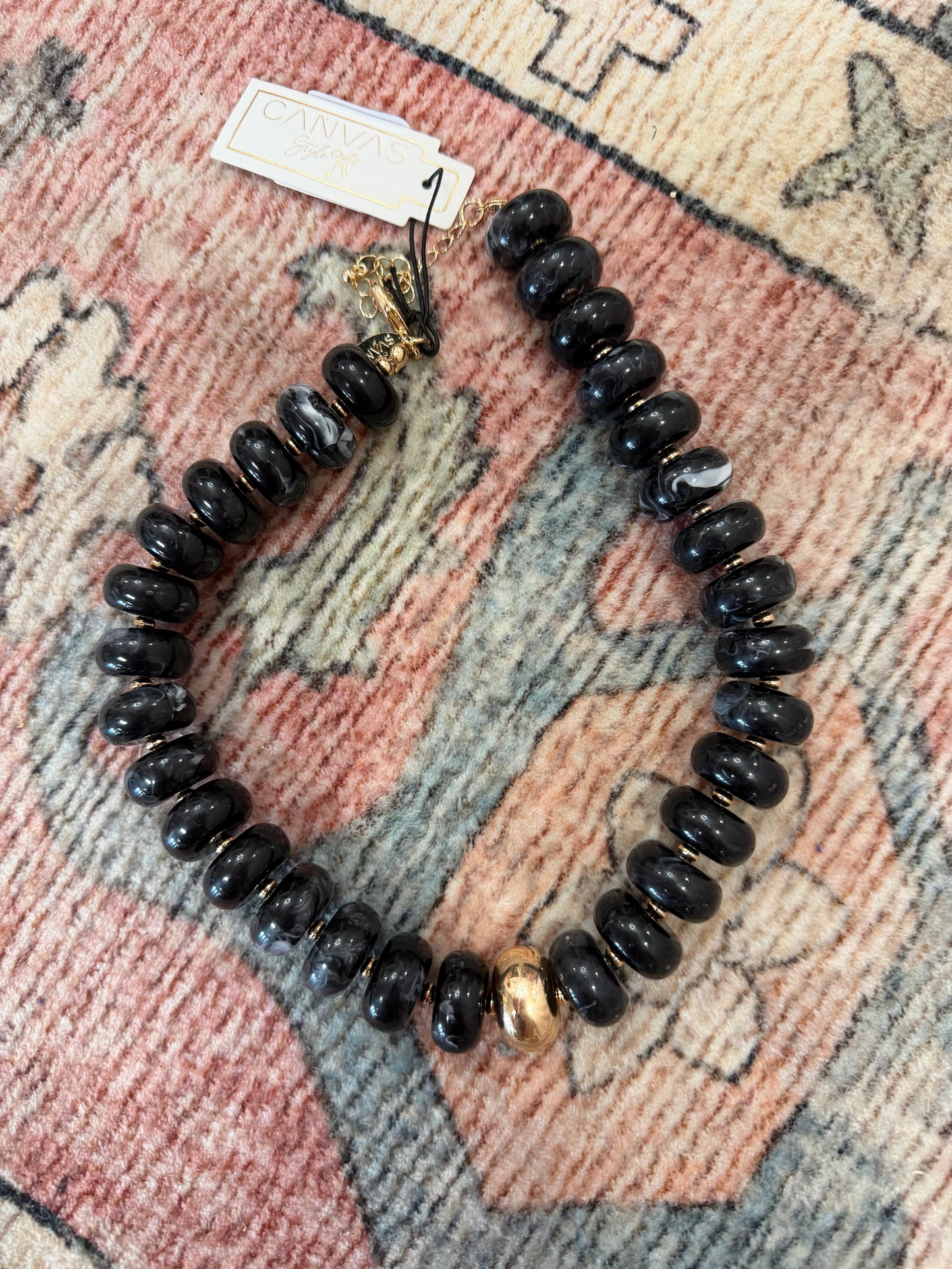Black Beaded Necklace