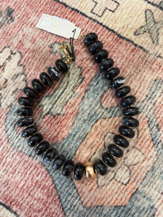 Black Beaded Necklace