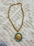Chanel Paris Gold & Turquoise Necklace