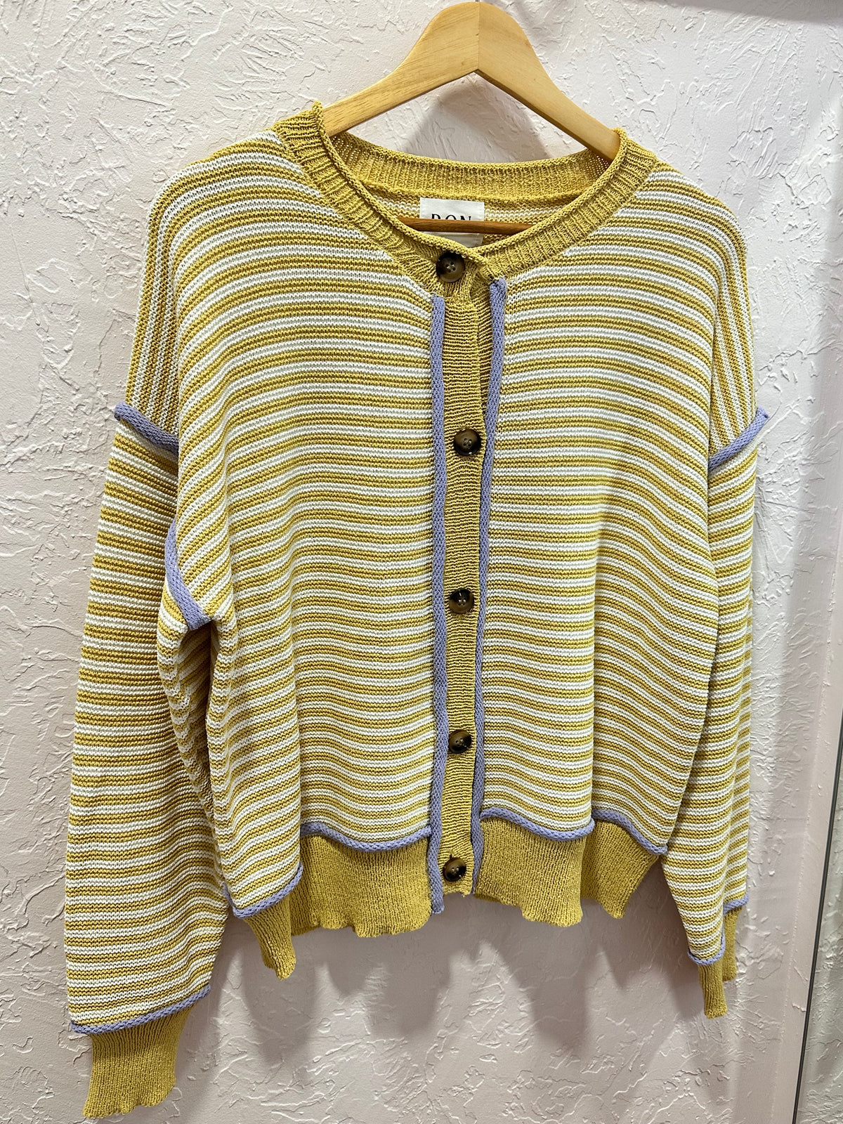 Stripe Button Down Mustard & Ivory