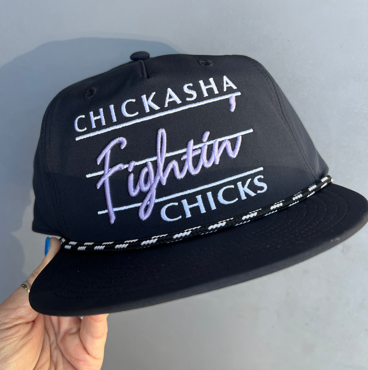 Black Rope Fightin' Chick Hat