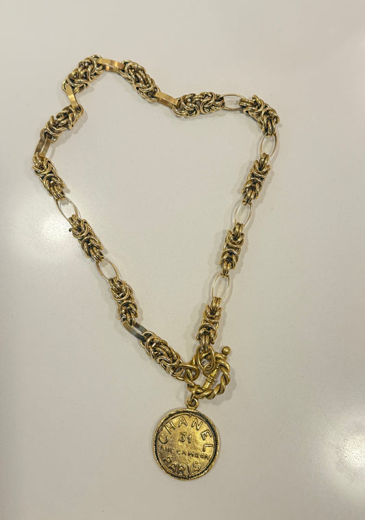 Gold Knotted Chanel Paris Necklace