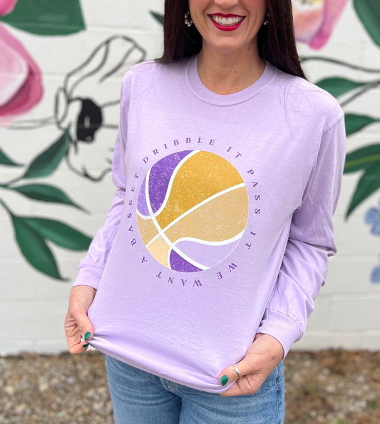 Lavender Basketball long sleeve