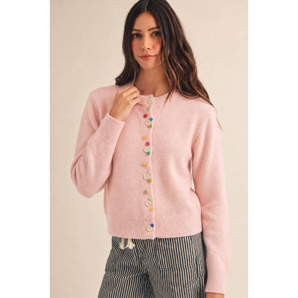 Whimsical Atelier Confetti Button Front Cardigan