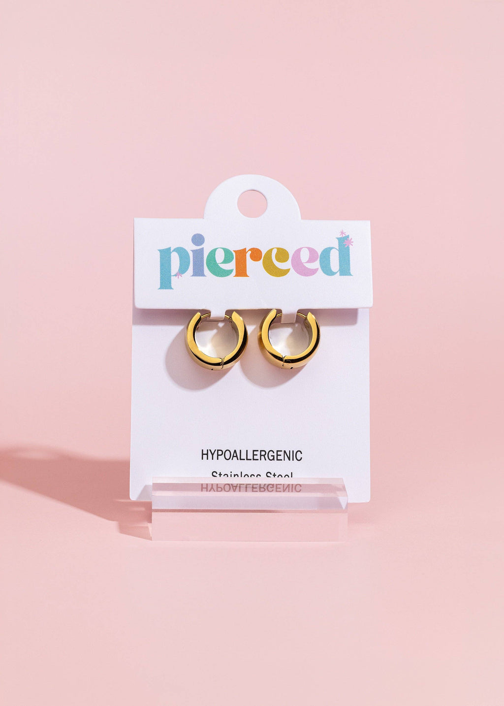 Chunky Brushed Gold Huggies