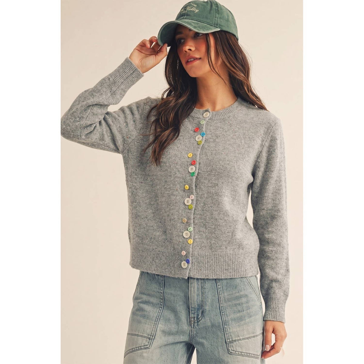 Whimsical Atelier Confetti Button Front Cardigan